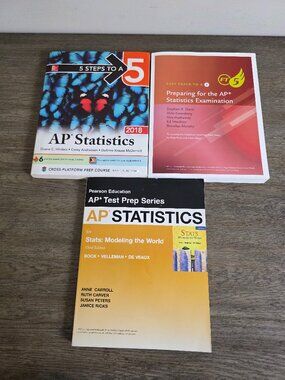 Lot of Three (3) AP Statistics AP Test Prep Books